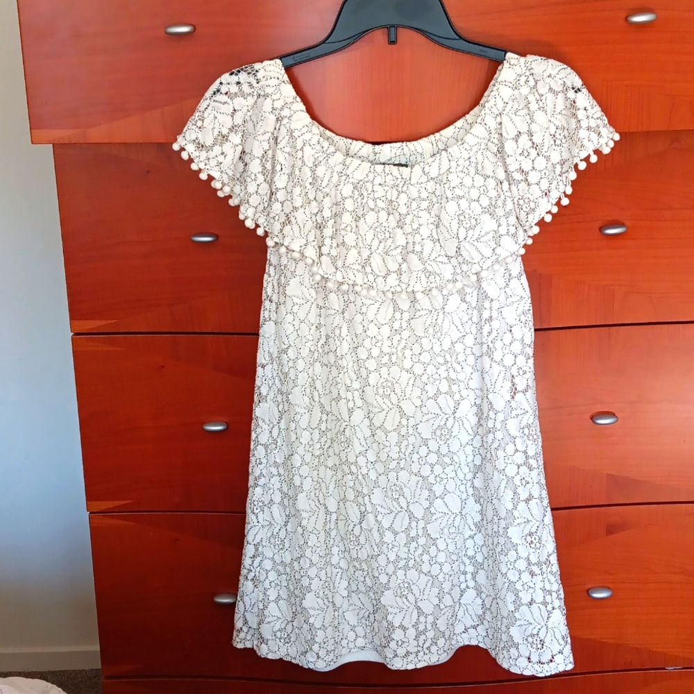 Lily Rose White Lace Dress Youth Size XS Like New